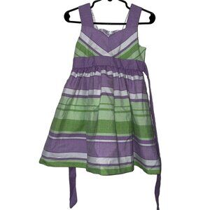 Rare Editions Toddler Girls Purple Green Striped Sleeveless Dress Size 2T